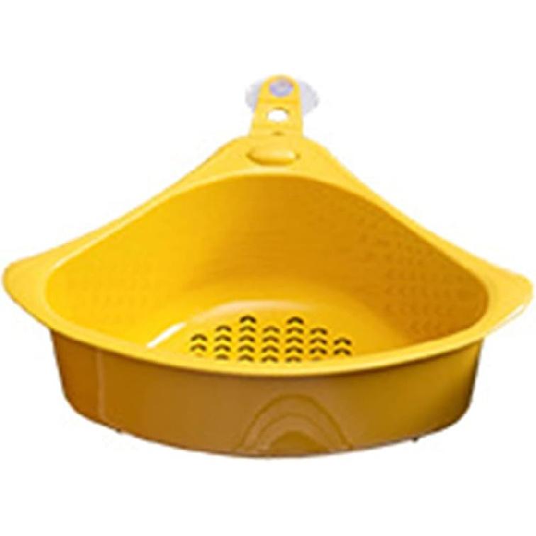 Multifunctional Kitchen Triangular Sink Filter, Kitchen Sink Drain Basket Drain Rack, Kitchen Triangular Drain Basket Stable Easy Draining Corner 01