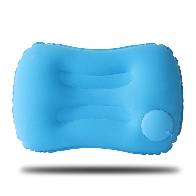 Flocked Inflatable PVC Travel Pillow for Camping and Outdoor Naps