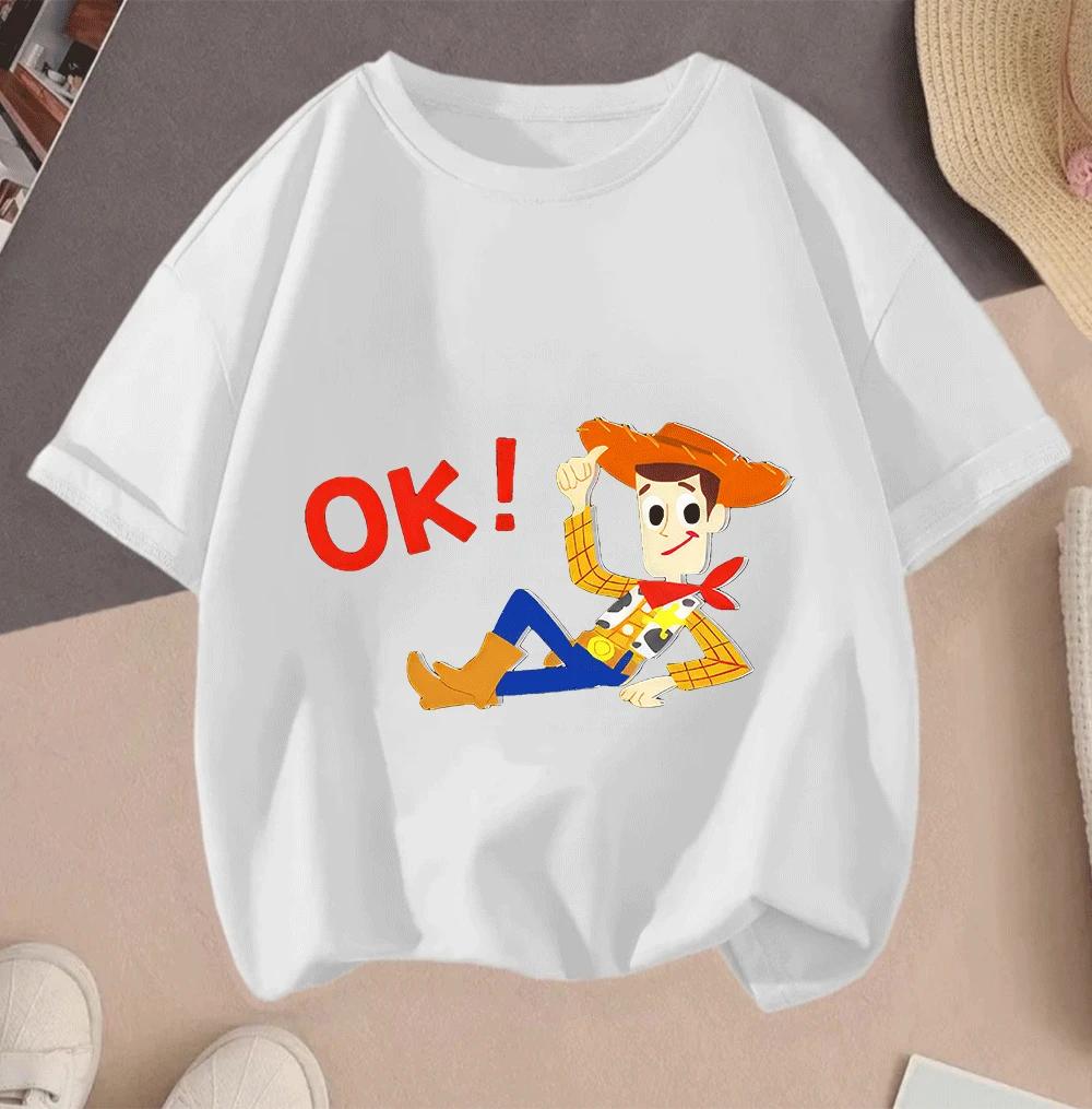 2026 Toy Story Cartoon Hot Sale 2D Print Casual Summer Short Sleeve Tops For Teenagers Boys Girls