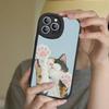 A Cute Comic Cat Phone Case For IPhone 16 15 14 13 12 11 Pro Max Plus Leather Cover