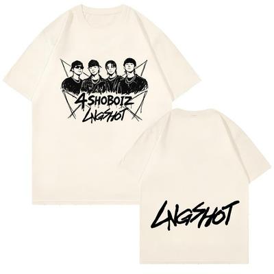 Mode d'été 2026 T-shirt tendance Hommes Femmes Haut vintage Plan large 4shoboiz Mixtape T-shirt, Merch Fan K-pop T-shirt Unisexe, LNGSHOT T-shirt Kpop