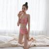 2025 Korean Style Plaid High Waist Slimming Bikini for Girls