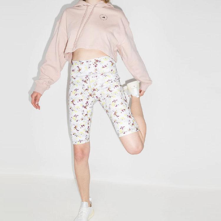 Adidas Floral Print High-Waisted Casual Shorts Women Shorts GL5829