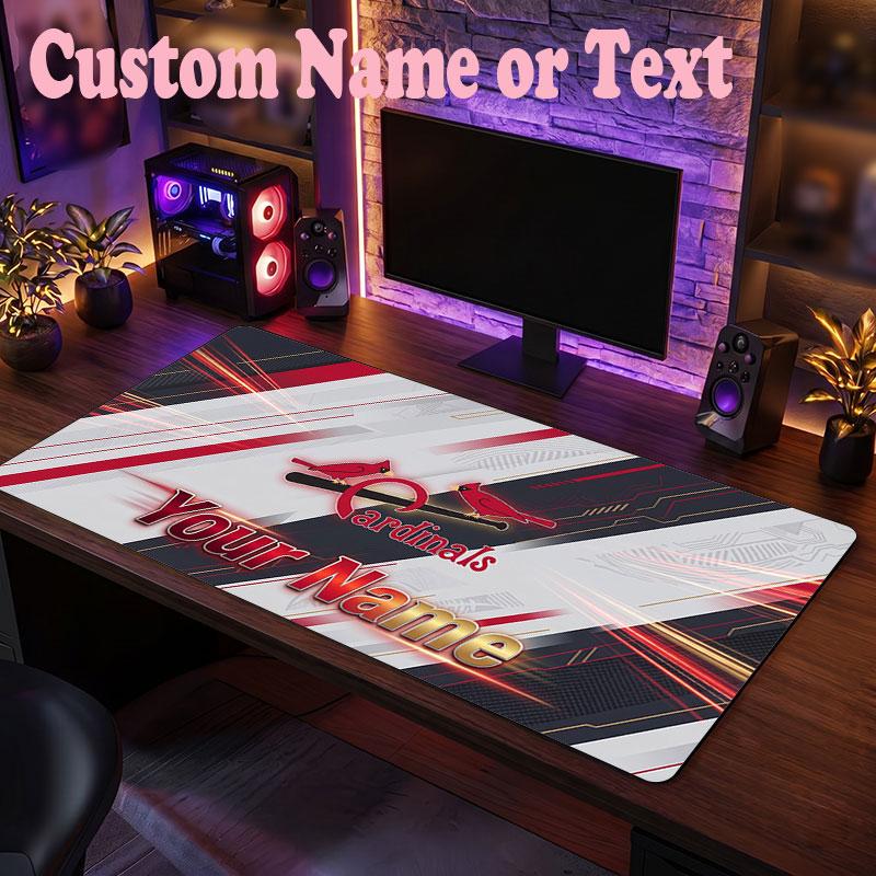 St. Louis Cardinals Customized Name Text Mouse Pad, Large Desk Mouse Mat Personalized Home Office Present