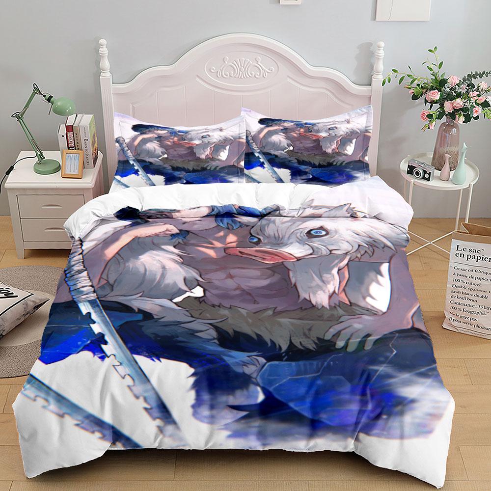 Inosuke Boys Duvet Cover Set EU Single Double King US Twin Full Queen Size slayer Bedclothes