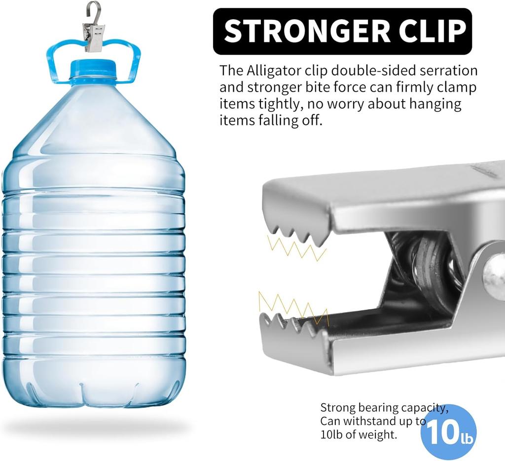 Curtain Hook Clips Stainless Steel Heavy Duty Shower Curtain Rings Thickened Durable Hanging Accessories for Home Decor