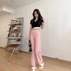 Ice Suit Pants Summer Thin Narrow Version Drape Casual Pants Lazy Style High Waist Thin Loose Floor Pants