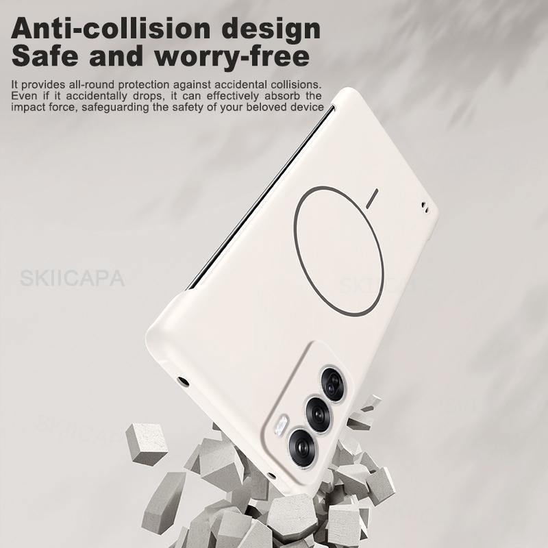 Ultratunt ramlöst magnetiskt skal för OPPO Reno 12 Pro Magsafe Hårt PC Matt Skyddsskal OPPO Reno 12F 13Pro 14 Pro