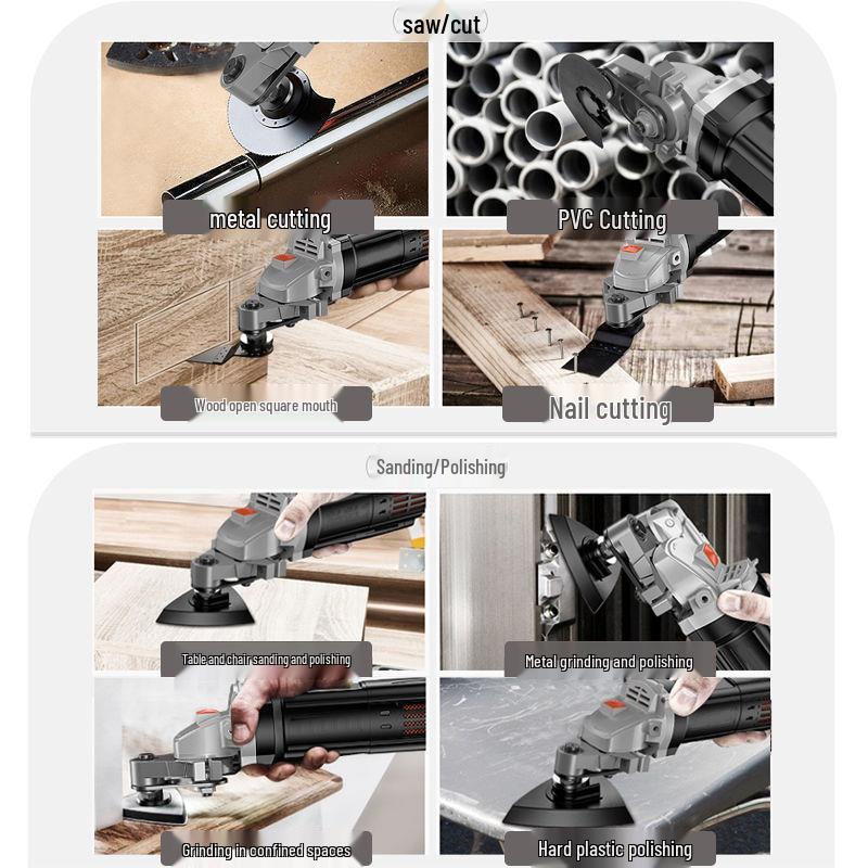 Multifunctional Electric Edge Trimmer & Angle Grinder Adapter: Converts to Cutting Machine, Electric Shovel, and Woodworking Tool Set.