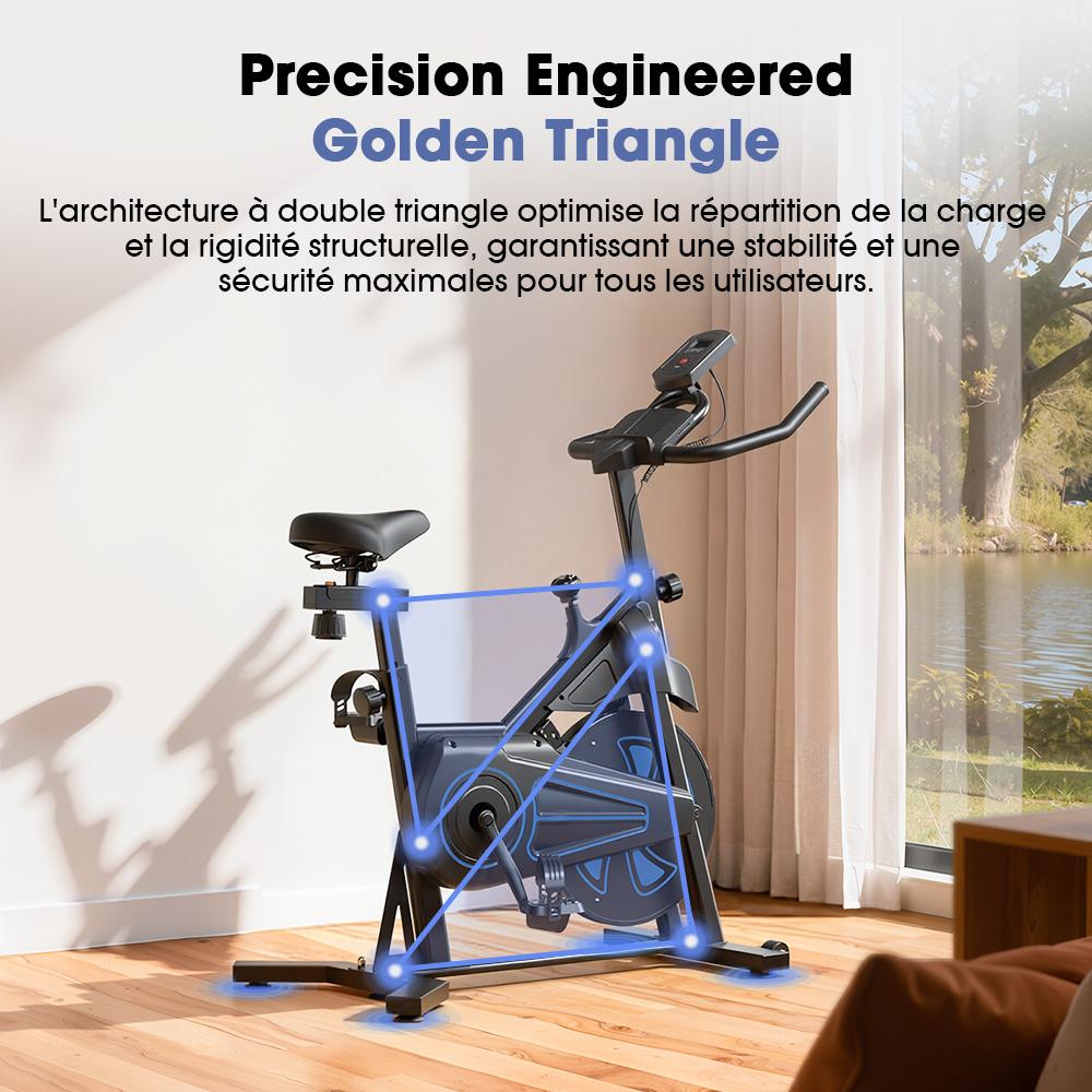Formill QK116C Magnetic Exercise Bike 6KG Flywheel Adjustable Seat & Handlebar LCD Display Silent Indoor Cycling Bike for Home Fitness