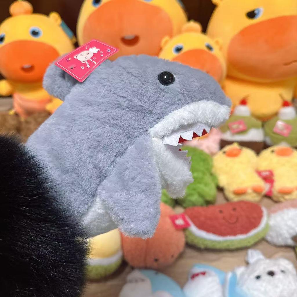 Cross-border small shark hand puppet, glove doll, can open mouth, mischievous plush toy, interactive gift