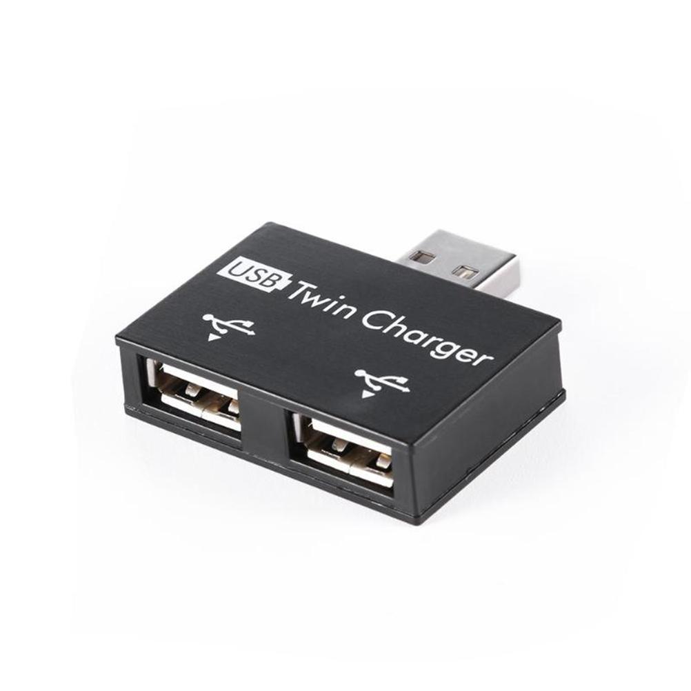 Mini USB Hub 2 Port USB Twin Charger Splitter Adapter Converter for  PC USB Flash Drives