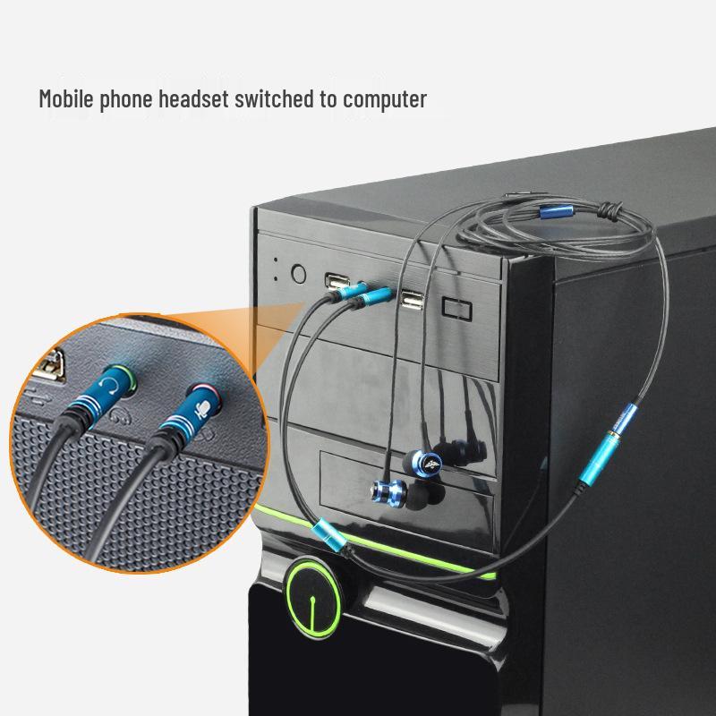 3.5mm Audio Splitter: One-to-Two Dual-Hole Computer Headset Adapter.