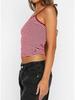 Retro Striped Low-Cut High-Waist Slim-Fit Women's Crop Vest - 2026 Spring/Summer Collection