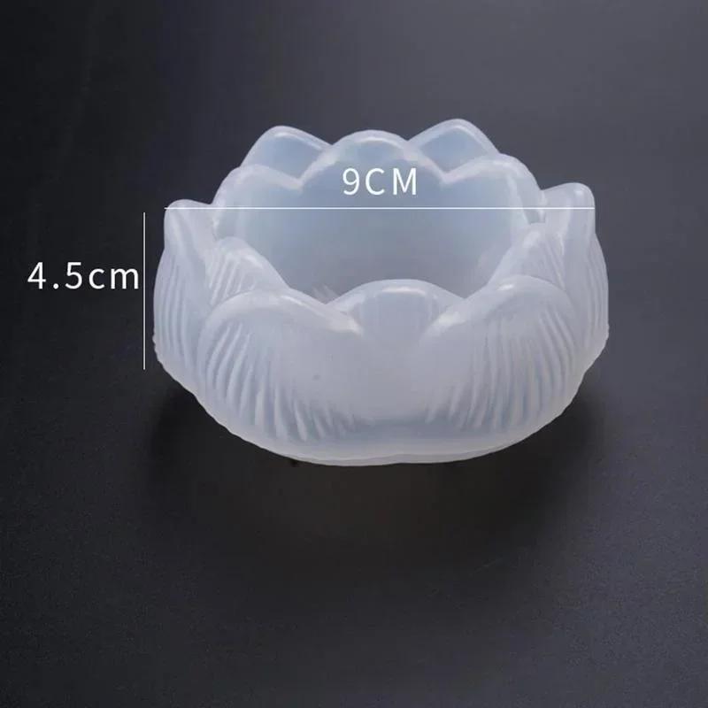 Lotus Shaped Candle Mold Silicone Mold for Candle Making 3D DIY Candlestick Soap Storage Box Mold Gypsum Craft Molds Ornament
