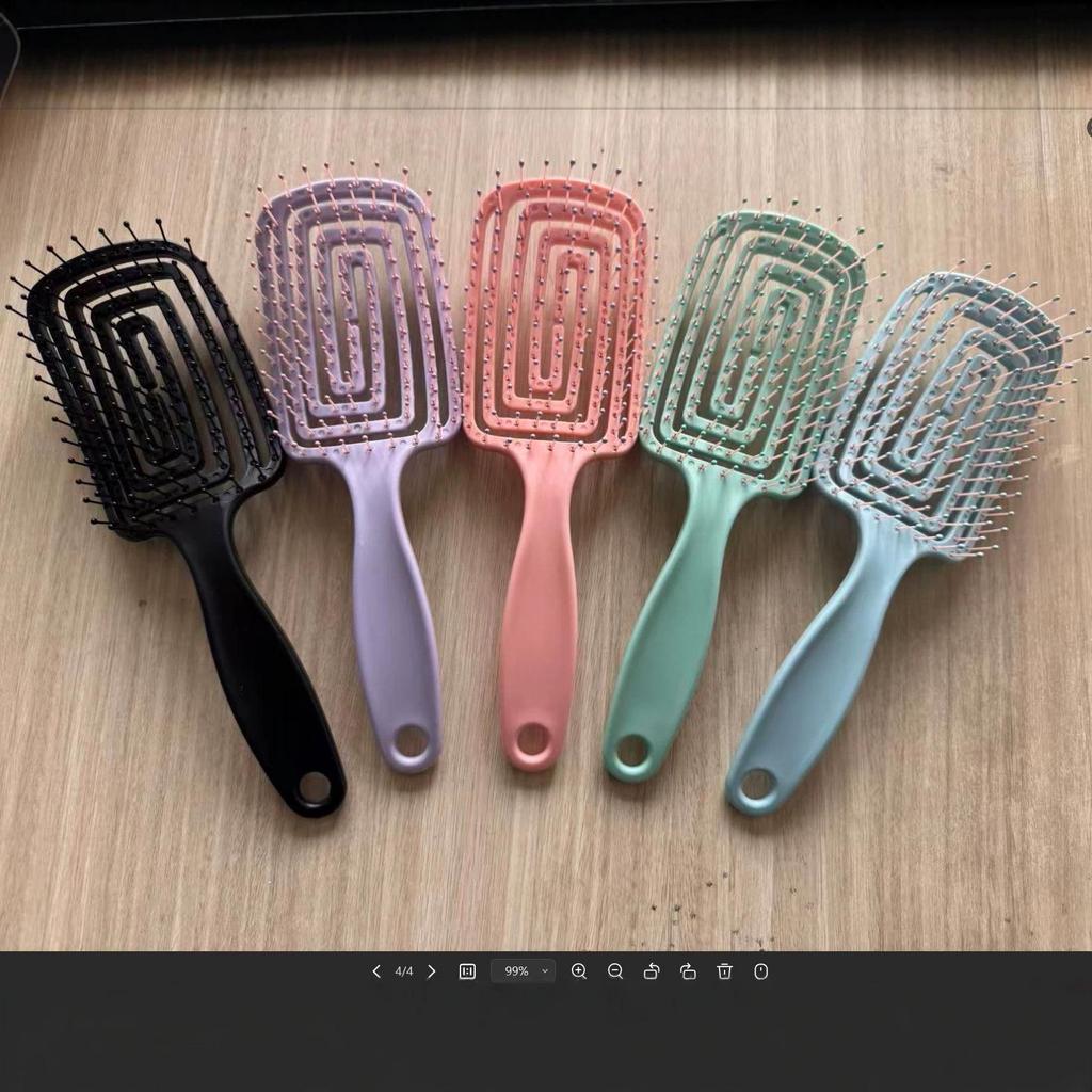Fluffy Styling Skeleton Massage Comb for Women - Air Cushion KT Hairdressing Comb