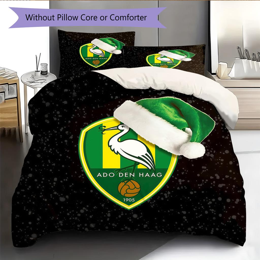 ADO Den Haag Pattern Bedding Quilt Set Home Decoration Gift (1 * Duvet Cover + 2 * Pillowcase Without Core)