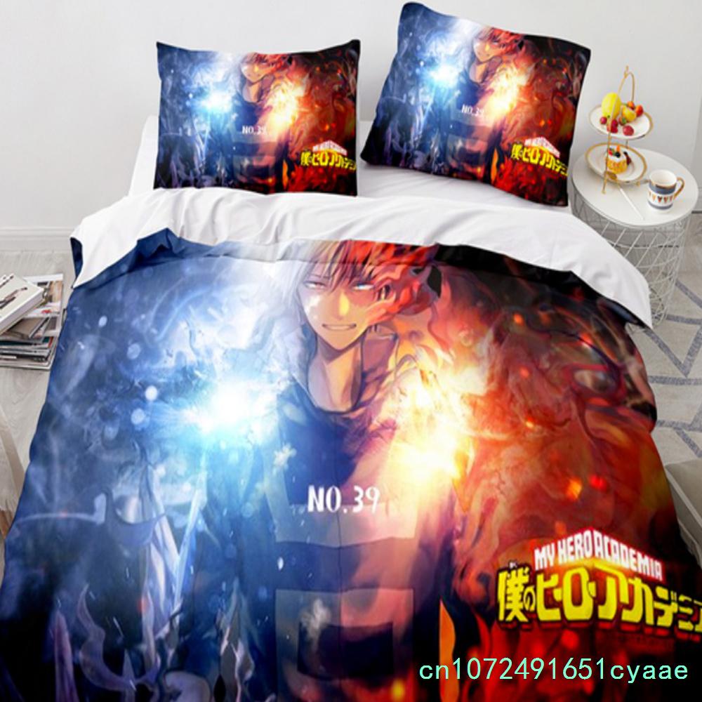 NEW My Hero Academia Anime Duvet Cover Set With Pillow Covers Polyester Teens Kids Bedding Set Full Queen King Size Bed Linen