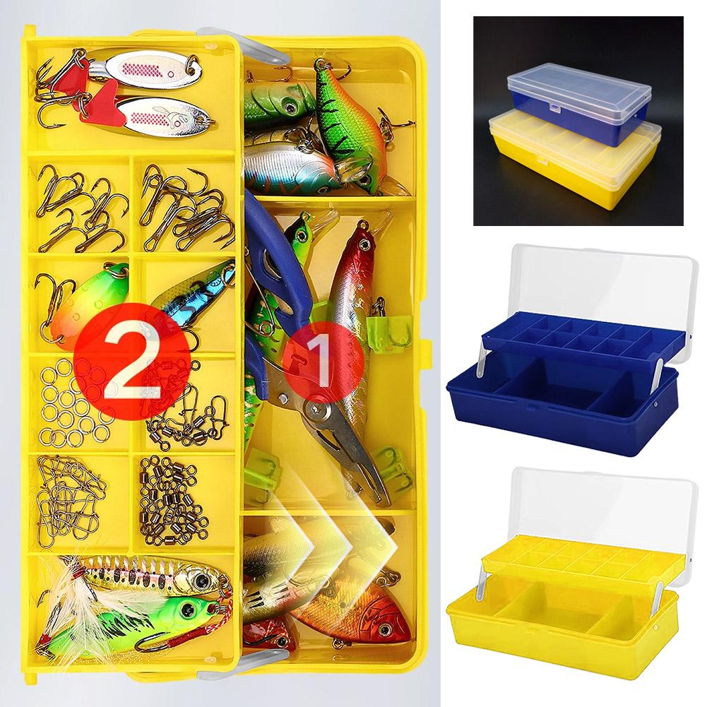 Przenośne Pudełko na Sprzęt Wędkarski 11 Przegródek Dwupoziomowy Pojemnik do Przechowywania Akcesoria Karpiowe Haczyk na Przynęty Pudełko na Narzędzia na Miękkie Przynęty