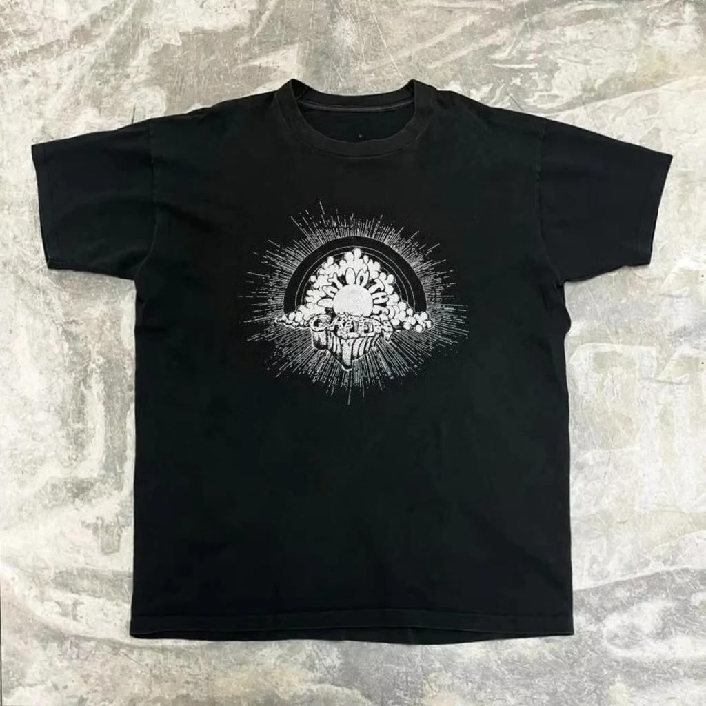American Vintage Vintage Sun Pattern Atmosphere, Oversized Loose and Versatile Short-sleeved T-shirts for Both and Top