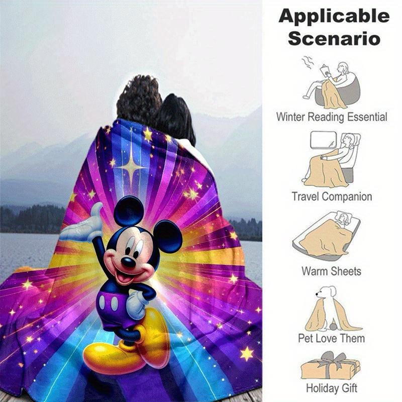 1pc Mickey Printing Blanket - Soft, All-Season Throw for Living Room, Bedroom,Personalized Gift with Adorable Cartoon Design