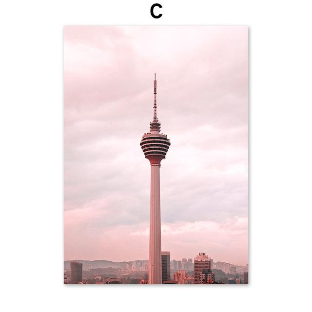 

Romantic Sunset Landscape Painting Ferris Wheel Posters for Home Design Modern Decoration for Living Room Frameless Art Prints No Frame 21*30cm No Frame