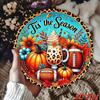 Metal Leopard Pumpkin Wall Art Autumn Halloween Home Decor Wreath Sign