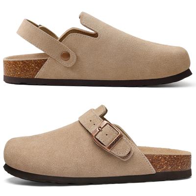 Mode Crestar Nya Brooklyn Dammockaskor Korkfotbädd Nappaskinn Mules Med Justerbar Hälrem Mode Slip-on Potatisskor