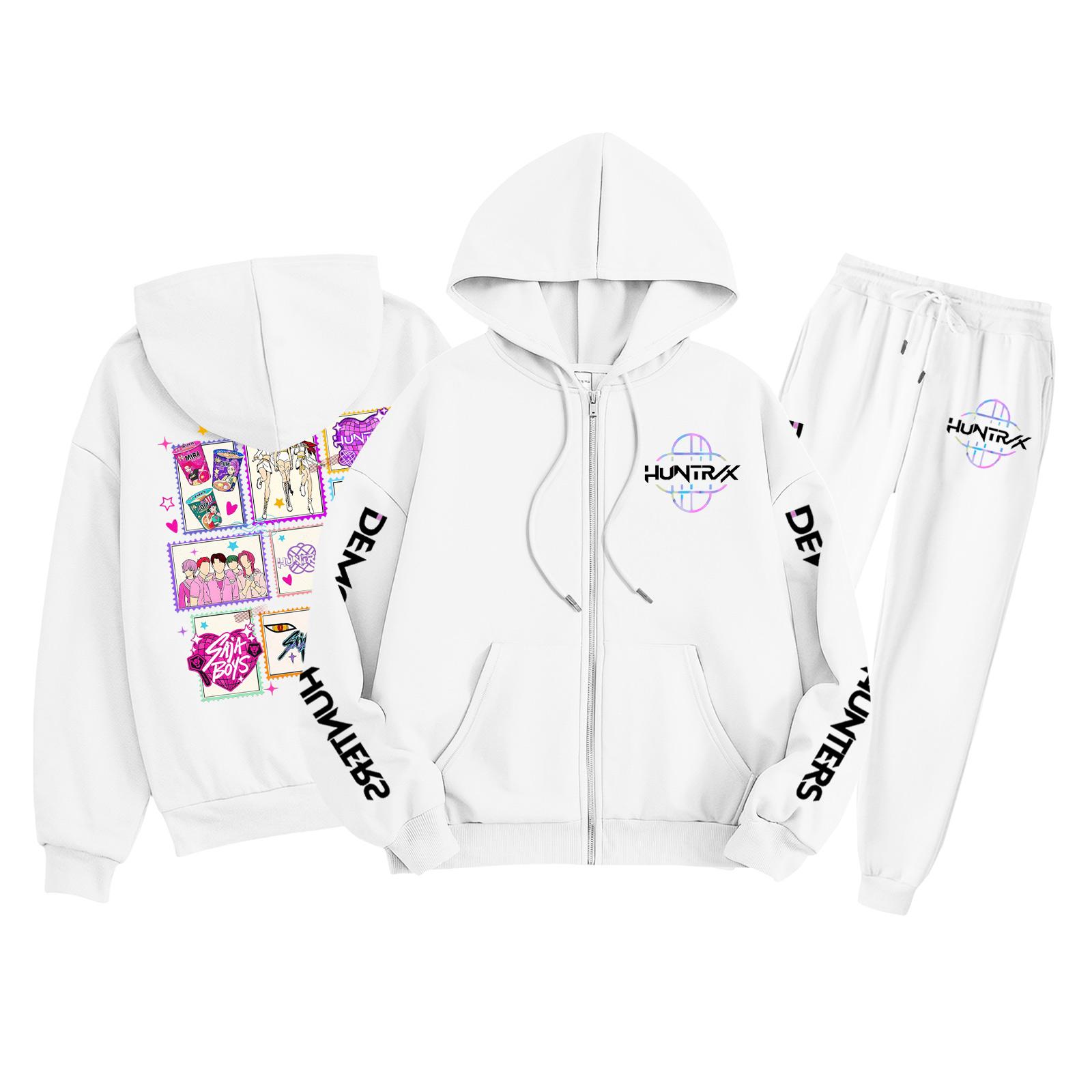 

Children s Fashion Long Sleeve Zipper Hooded Sweatshirt Sweatpants Solid Color Pocket Sweatshirt Set 160
