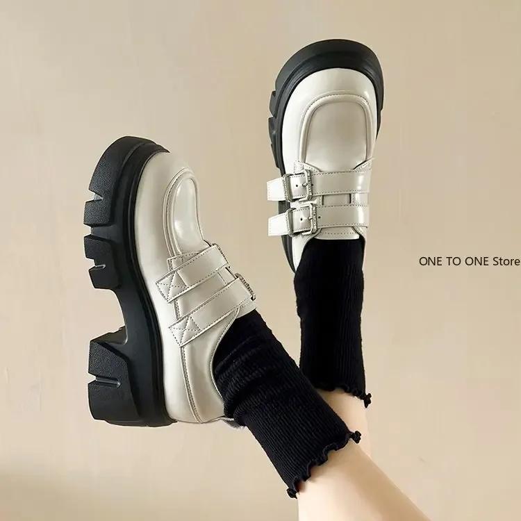 Fashion Flat Black Shoes For Women Oxfords Clogs Platform Autumn White Sneakers Round Toe Loafers With Fur Shallow Mouth Female Footwear