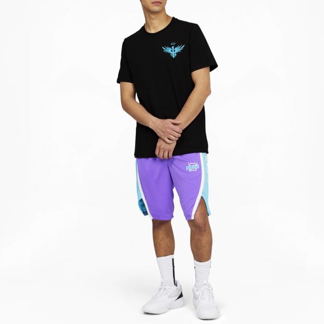 Puma Angel Alphabet Numeric Print Round Neck Casual Short Sleeve T-Shirt Men Tops Black 537122-01