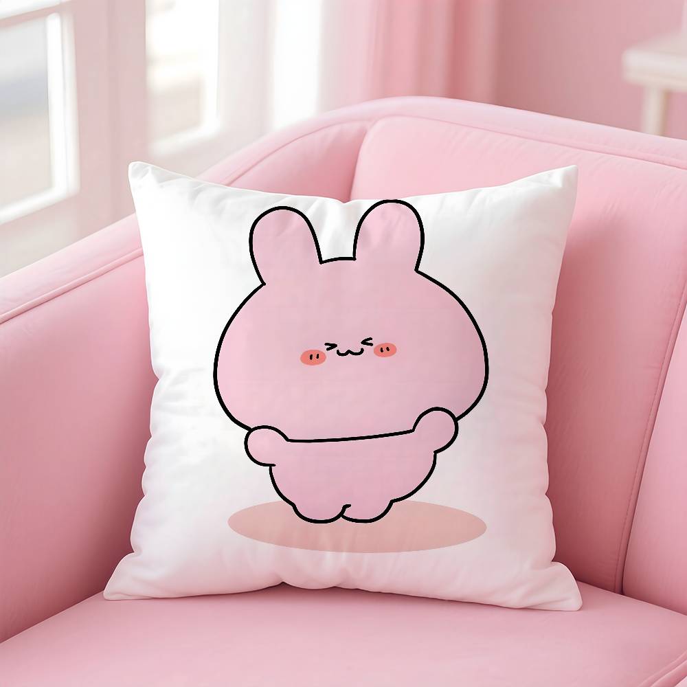 Cartoon A-Asamimichan Cute Bunny Pillow Case pattern printing pillowcase living room sofa cushion cover bedroom room decor