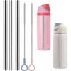 WK Ieason 6pcs Replacement Straws Reble Drinking Starws for Hydro Flask 32OZ, 18OZ and 64OZ, Plastic Straws with 2pc Cleaning Brushes Hydro Flask