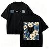 2026 Vintage Black Cat Floral Graphic T‑Shirt Retro Flower Kitten Art Print Unisex Short Sleeve Oversized Streetwear Casual Tops