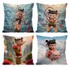 Nezha Chinese Anim Cushion Cover Pattern Printed Pillowcase for Living Room Sofa Cushion Cover & Bedroom Decor