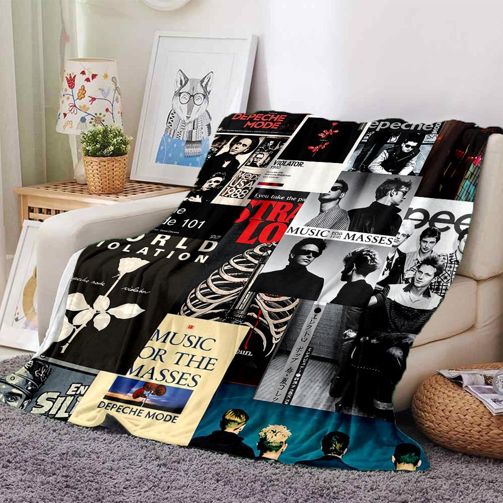Manta de Franela con Portadas de Álbumes de Depeche Mode Súper Suave Cálida Acogedora para Sofá Cama Oficina Viaje Todas las Estaciones Decoración del Hogar Regalo