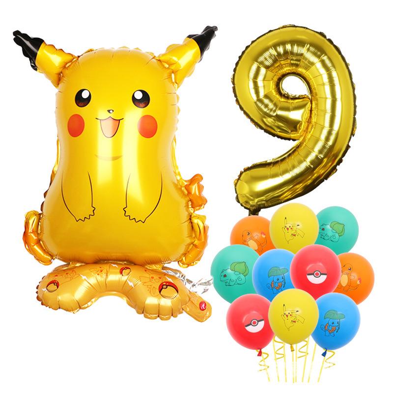 Standing Pokémon Pikachu Squirtle Child Elf Birthday Aluminum Film Printing Latex Balloon Gift