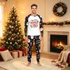 Matching Family Christmas Print Long Sleeve Round Neck Set for Parents and Kids