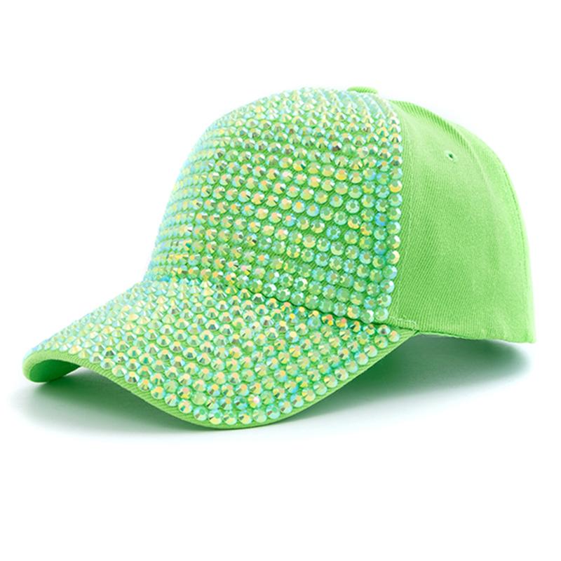 Nueva gorra con incrustaciones de diamantes para mujer, gorra de béisbol sencilla y sencilla, ajustable, informal, ropa de calle para exteriores, sombrero de moda