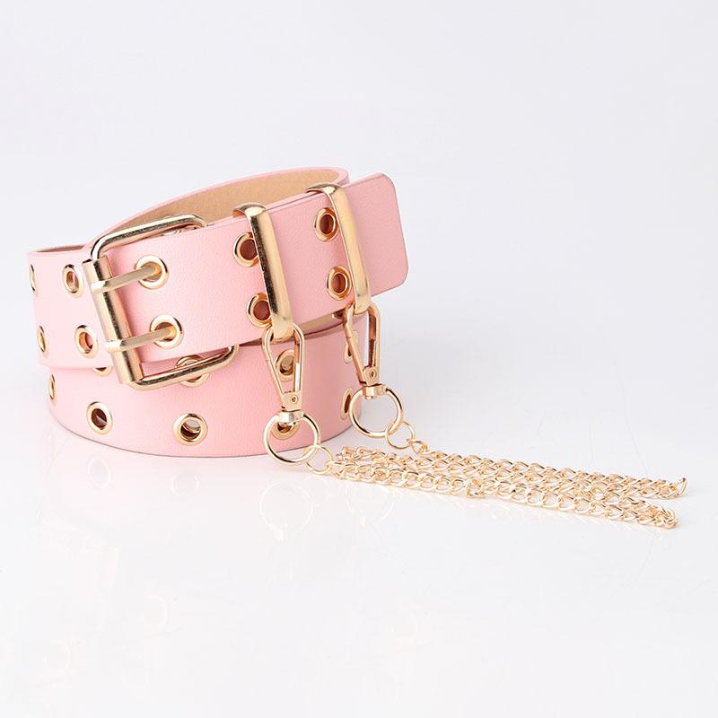 European and American Full-hole Women's Belt, Hip-hop Punk Style, Street Fashion, Cool Ins Style Belt, Chain Belt