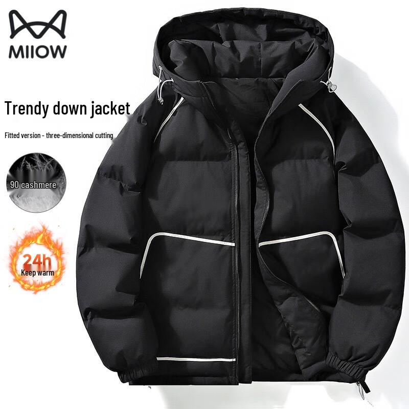 MiiOW Men s Winter Hooded Down Jacket L