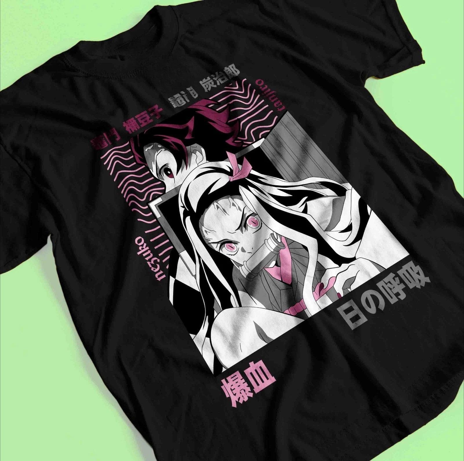 

Demon Slayer Shirt Tanjiro Tshirt Zenitsu TShirt Muzan Doma Tee Inosuke Nezuko Summer Unisexs and Womens Breathable Tshirt Top S