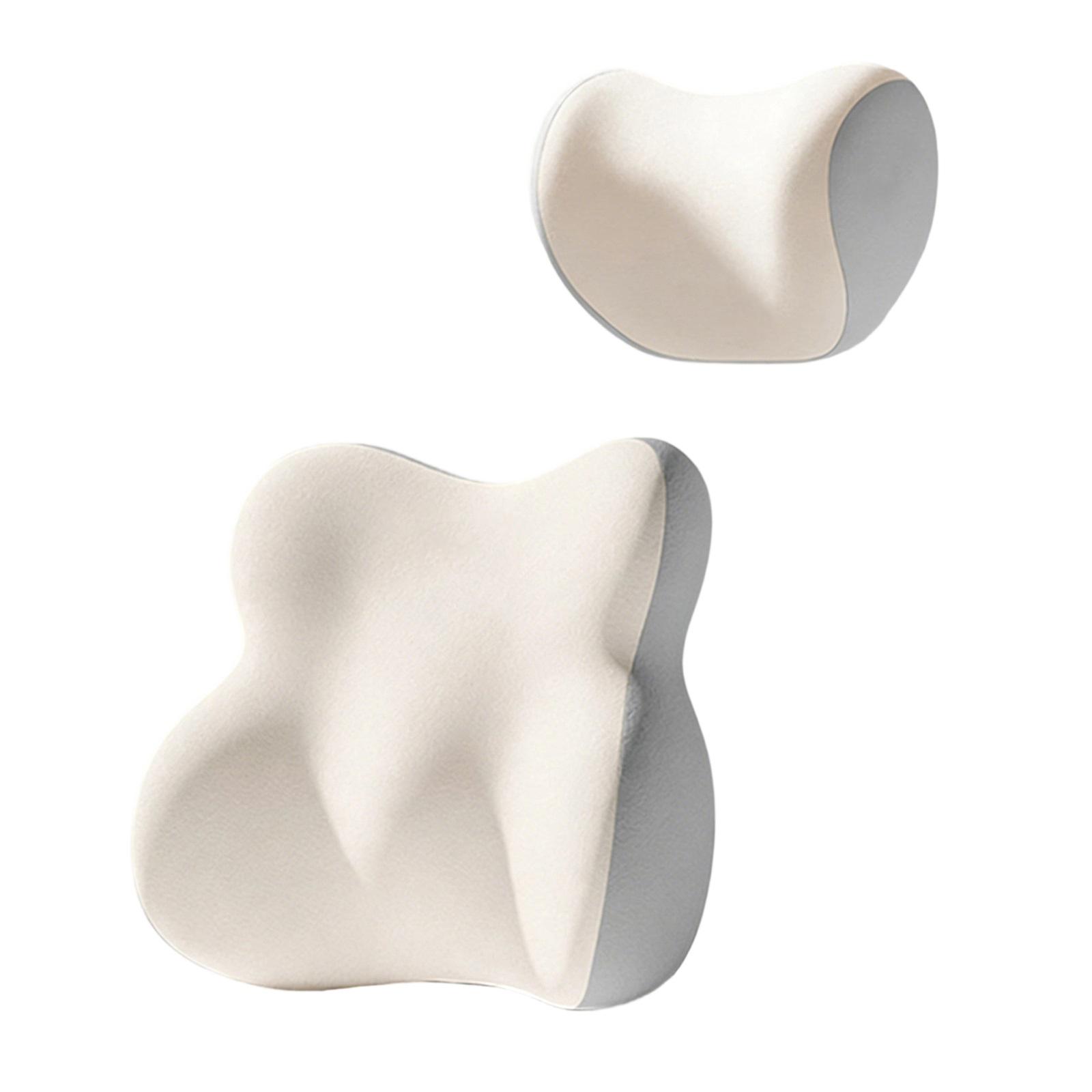 New Headrest And Lumbar Support Set, Colorful Lumbar Support Cushion And Backrest, Lumbar Support One Size бежевый