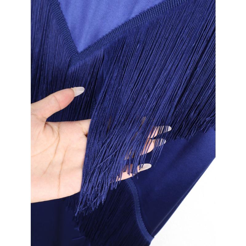Plus Size Women S Tassel Bodycon Midi Dress For Banquet