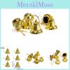 Festive 3cm Gold Plastic Christmas Bells Decorative Pieces Set For Elegant Tree Styling