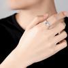 Stylish Smooth Band Bull Head Ring for Men,  Platinum Inlaid Arat Moissanite, Suit Leisure and Business Scenes.