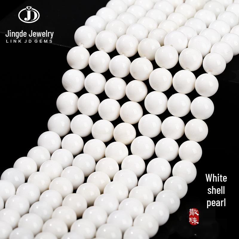 White Shell Pearl Round Loose Beads for DIY Jewelry Accessories