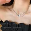 Introducing the Black Zircon Butterfly Necklace: Elegant Summer Clavicle Chain for Women, 2023 New Style with a High-End Feel.