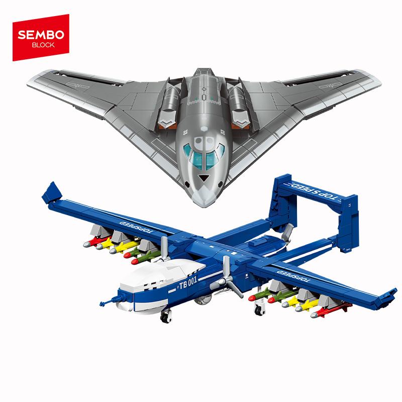 Yiran Toy Boys Sembo Block Military Aircrafts Assemblage Constructing Blocks Moc Fighter Kit Ornament Playthings Kids For Holiday Gifts