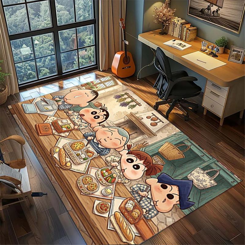 Crayon Shin-chan Large Gamer Rug Non Slip Washable Area Mat Bedroom Home Floor Decor